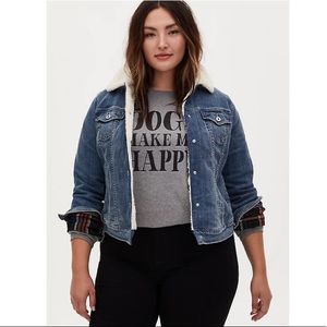 Torrid Faux Fur Lined Denim Jacket - 2X (18/20)